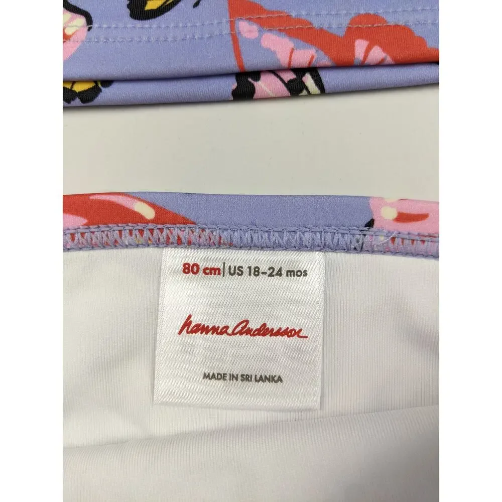 Hanna Andersson Purple Butterfly Swimsuit 18-24 Months